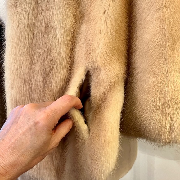 EUC Vintage French Room‎ Blond Mink Fur Stole Jacket Wrap Capelet Topper - Picture 5 of 9